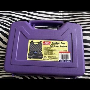 Purple Handgun Case & Protective Goggles